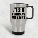 27th Anniversary Square Root of 729 Years As Mr & Mrs - Silver Travel Mug