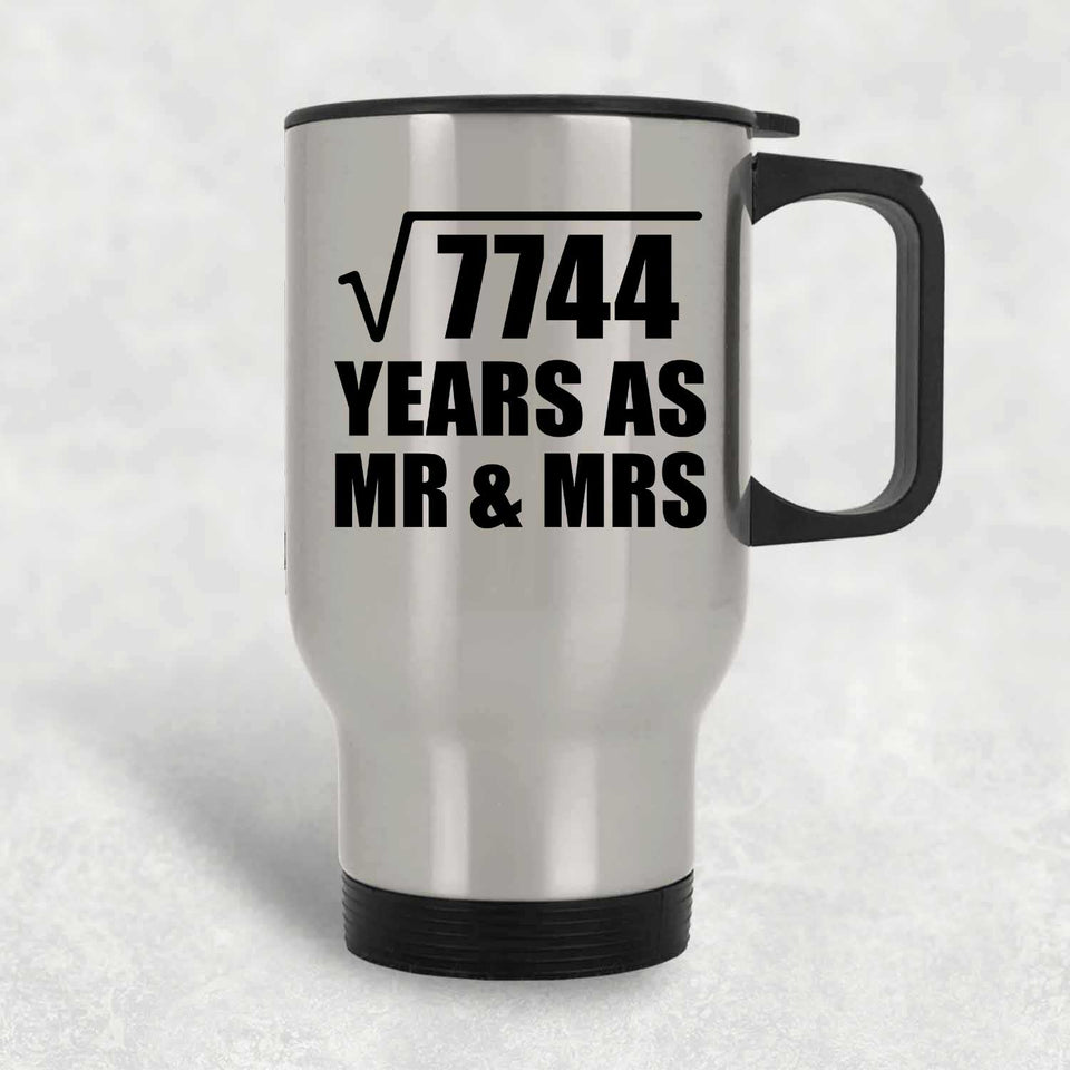 88th Anniversary Square Root of 7744 Years As Mr & Mrs - Silver Travel Mug