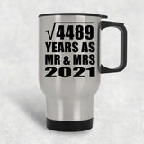 67th Anniversary Square Root of 4489 Years As Mr & Mrs 2021 - Silver Travel Mug