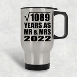 33rd Anniversary Square Root of 1089 Years As Mr & Mrs 2022 - Silver Travel Mug