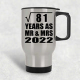 9th Anniversary Square Root of 81 Years As Mr & Mrs 2022 - Silver Travel Mug