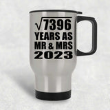 86th Anniversary Square Root of 7396 Years As Mr & Mrs 2023 - Silver Travel Mug