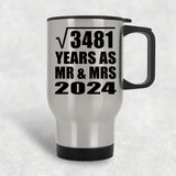 59th Anniversary Square Root of 3481 Years As Mr & Mrs 2024 - Silver Travel Mug