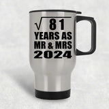 9th Anniversary Square Root of 81 Years As Mr & Mrs 2024 - Silver Travel Mug
