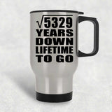 73rd Anniversary Square Root of 5329 Years Lifetime To Go - Silver Travel Mug