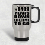 97th Anniversary Square Root of 9409 Years Lifetime To Go - Silver Travel Mug