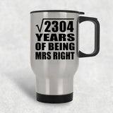 48th Anniversary Square Root of 2304 Years of Being Mrs Right - Silver Travel Mug
