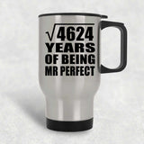 68th Anniversary Square Root of 4624 Years of Mr Perfect - Silver Travel Mug