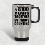 90th Anniversary Square Root of 8100 Years Who's Counting - Silver Travel Mug
