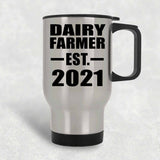 Dairy Farmer Established EST. 2021 - Silver Travel Mug