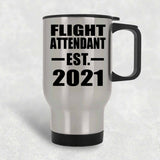 Flight Attendant Established EST. 2021 - Silver Travel Mug