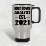 Market Research Analyst Established EST. 2021 - Silver Travel Mug
