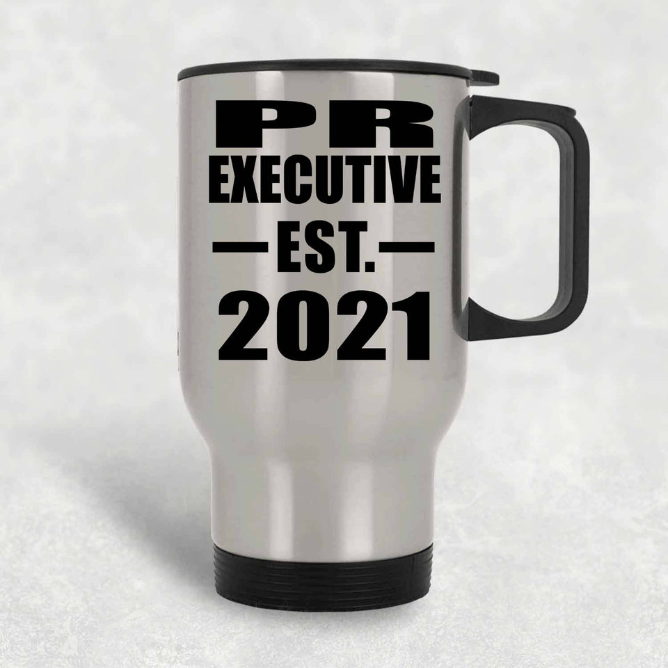 PR Executive Established EST. 2021 - Silver Travel Mug