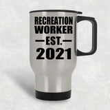 Recreation Worker Established EST. 2021 - Silver Travel Mug