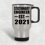 Stationary Engineer Established EST. 2021 - Silver Travel Mug