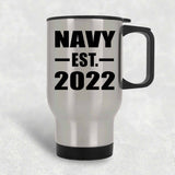 Navy Established EST. 2022 - Silver Travel Mug