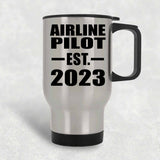 Airline Pilot Established EST. 2023 - Silver Travel Mug