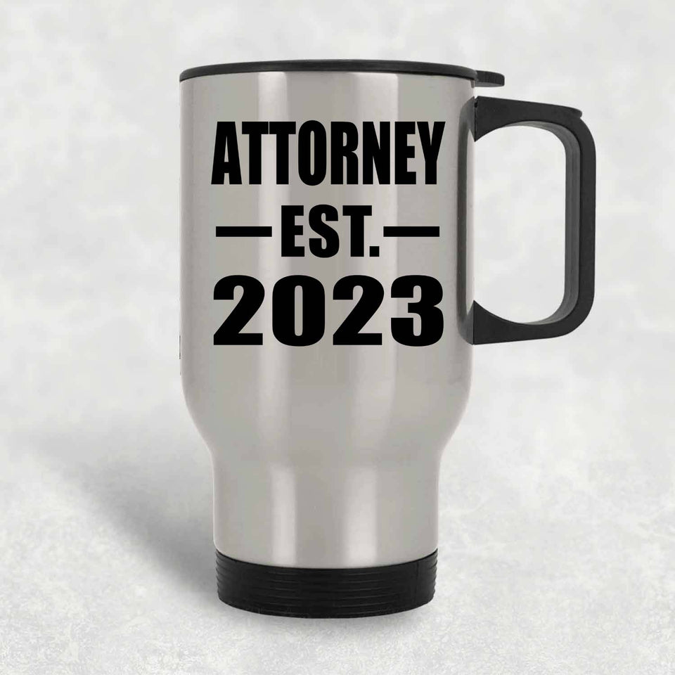 Attorney Established EST. 2023 - Silver Travel Mug