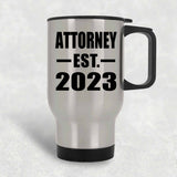 Attorney Established EST. 2023 - Silver Travel Mug