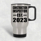 Construction Inspector Established EST. 2023 - Silver Travel Mug
