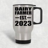Dairy Farmer Established EST. 2023 - Silver Travel Mug