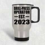 Drill-Press Operator Established EST. 2023 - Silver Travel Mug