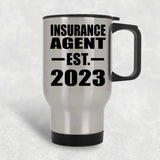Insurance Agent Established EST. 2023 - Silver Travel Mug