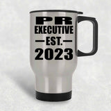 PR Executive Established EST. 2023 - Silver Travel Mug