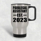 Paralegal Assistant Established EST. 2023 - Silver Travel Mug