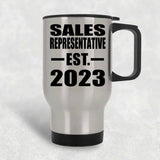 Sales Representative Established EST. 2023 - Silver Travel Mug