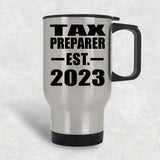 Tax Preparer Established EST. 2023 - Silver Travel Mug