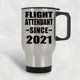 Flight Attendant Since 2021 - Silver Travel Mug