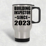 Building Inspector Since 2023 - Silver Travel Mug