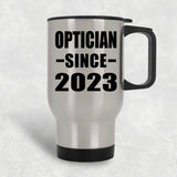 Optician Since 2023 - Silver Travel Mug