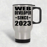 Web Developer Since 2023 - Silver Travel Mug