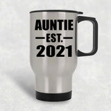 Auntie Established EST. 2021 - Silver Travel Mug