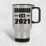 Granddad Established EST. 2021 - Silver Travel Mug