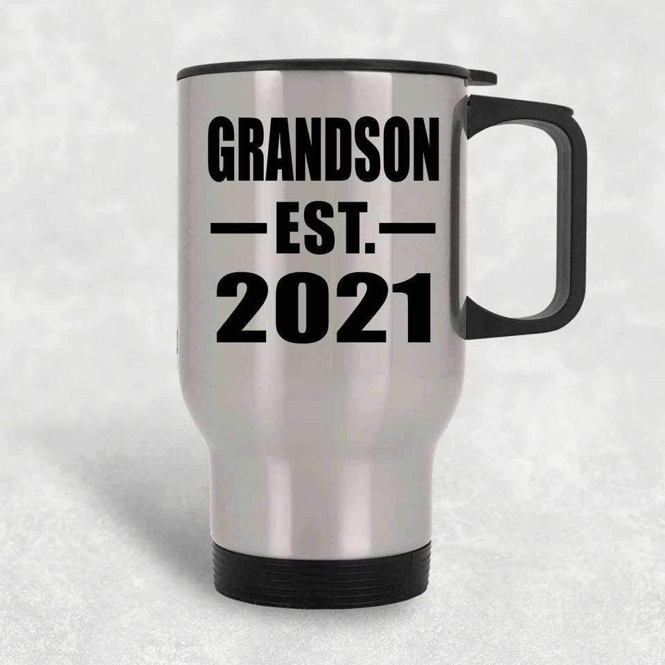 Grandson Established EST. 2021 - Silver Travel Mug