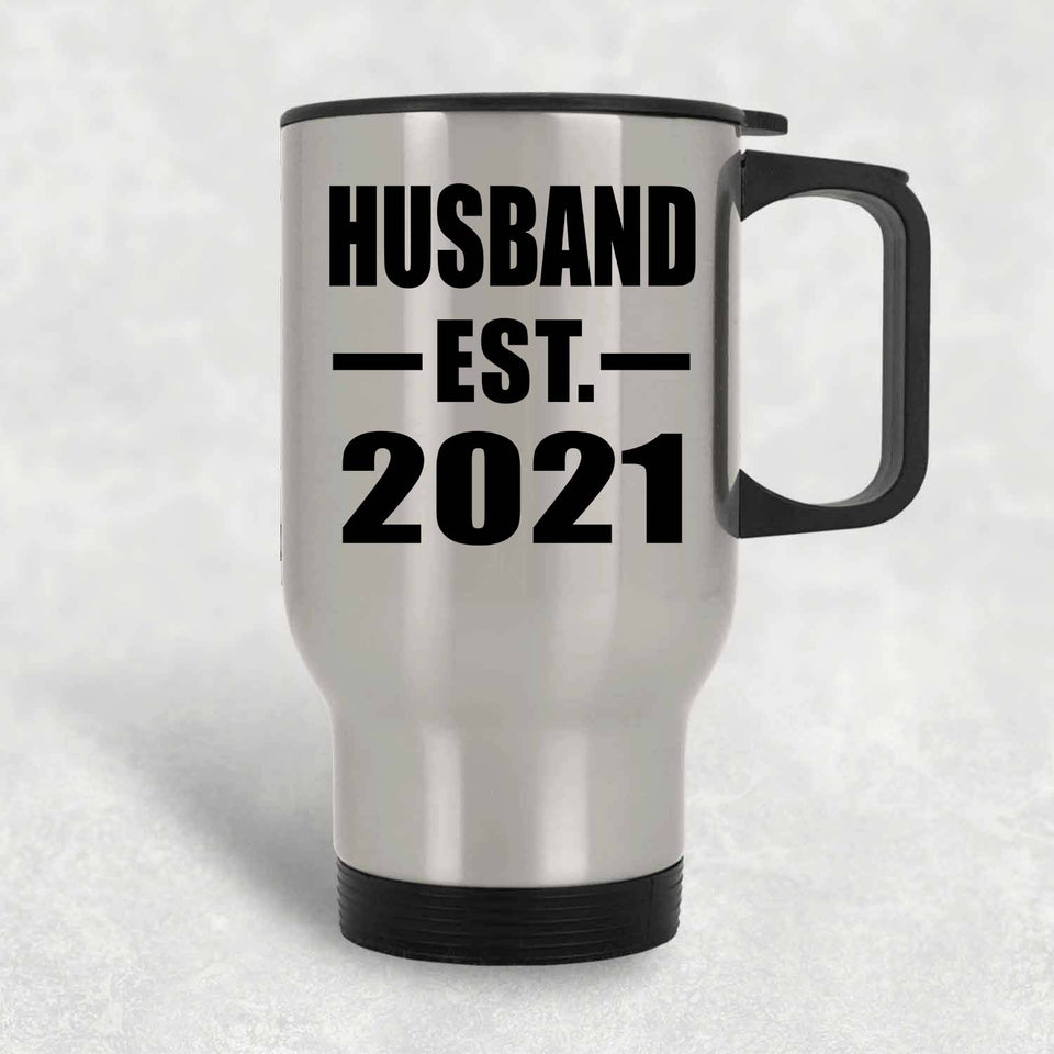 Husband Established EST. 2021 - Silver Travel Mug