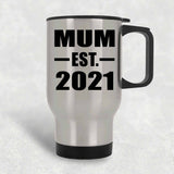 Mum Established EST. 2021 - Silver Travel Mug