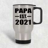 Papa Established EST. 2021 - Silver Travel Mug