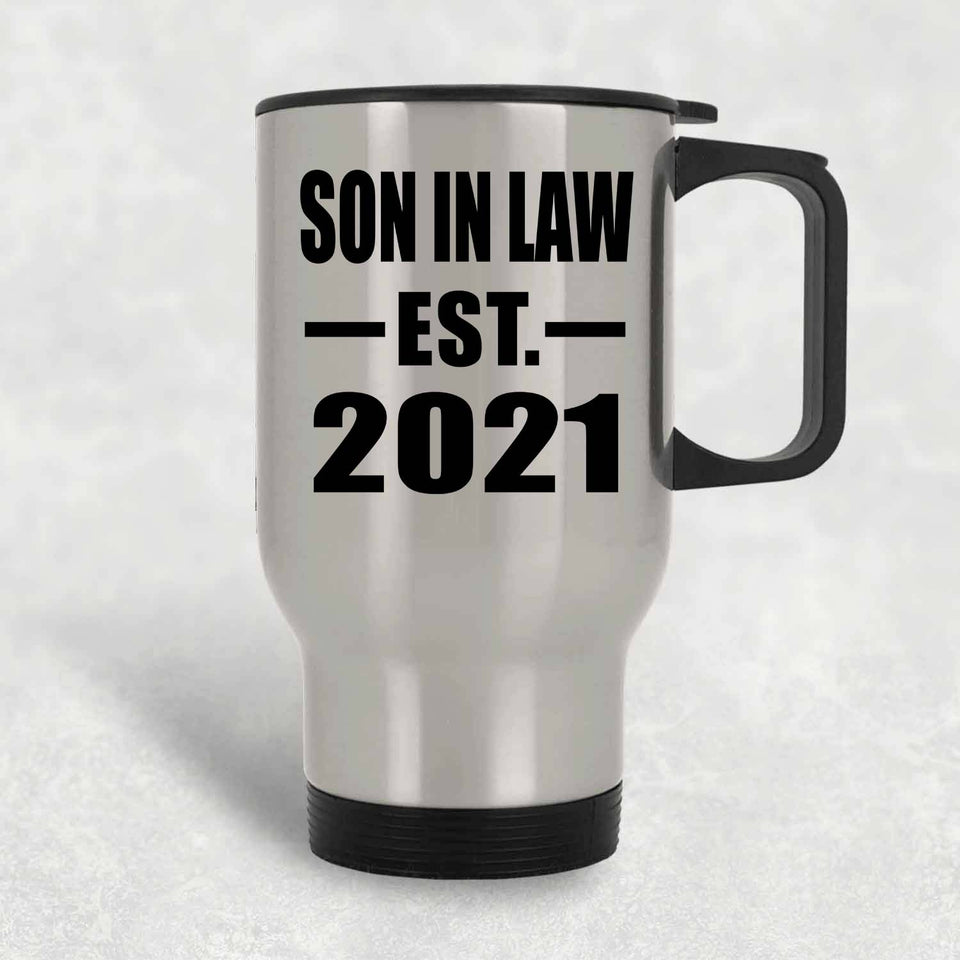 Son In Law Established EST. 2021 - Silver Travel Mug