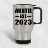 Auntie Established EST. 2023 - Silver Travel Mug