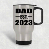 Dad Established EST. 2023 - Silver Travel Mug