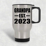 Grandpa Established EST. 2023 - Silver Travel Mug