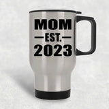 Mom Established EST. 2023 - Silver Travel Mug