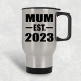 Mum Established EST. 2023 - Silver Travel Mug
