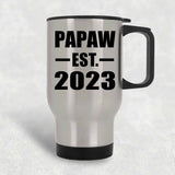 Papaw Established EST. 2023 - Silver Travel Mug