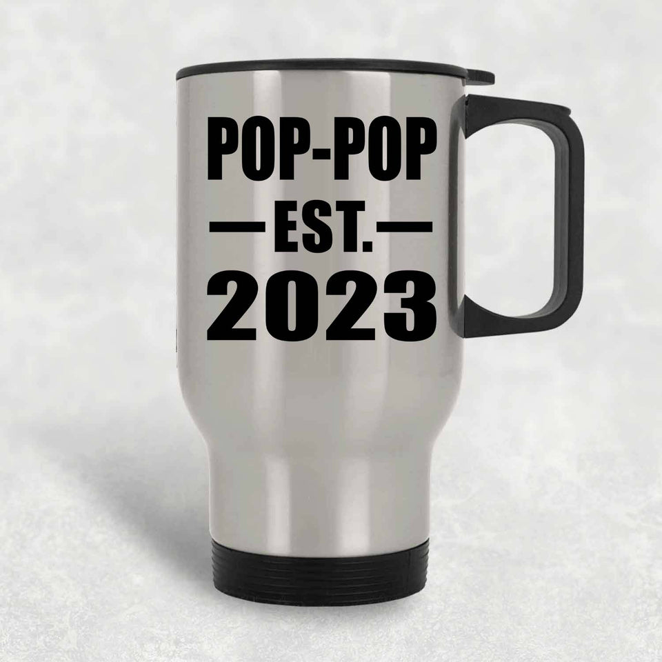 Pop-Pop Established EST. 2023 - Silver Travel Mug