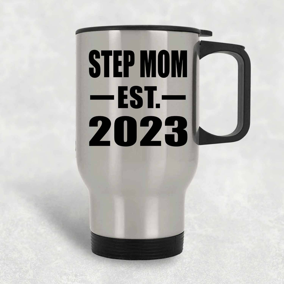 Step Mom Established EST. 2023 - Silver Travel Mug